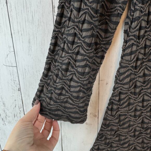 Cut Loose Brown Black Geometric Asymmetric Long Sleeve Tunic Dress Size Medium - Picture 6 of 14